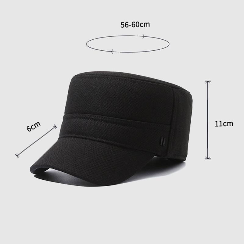 Мужская зимняя плоская кепка, бархатная толстая кепка, шерстяная хлопковая кепка, теплая кепка для защиты ушей для людей среднего и пожилого возраста