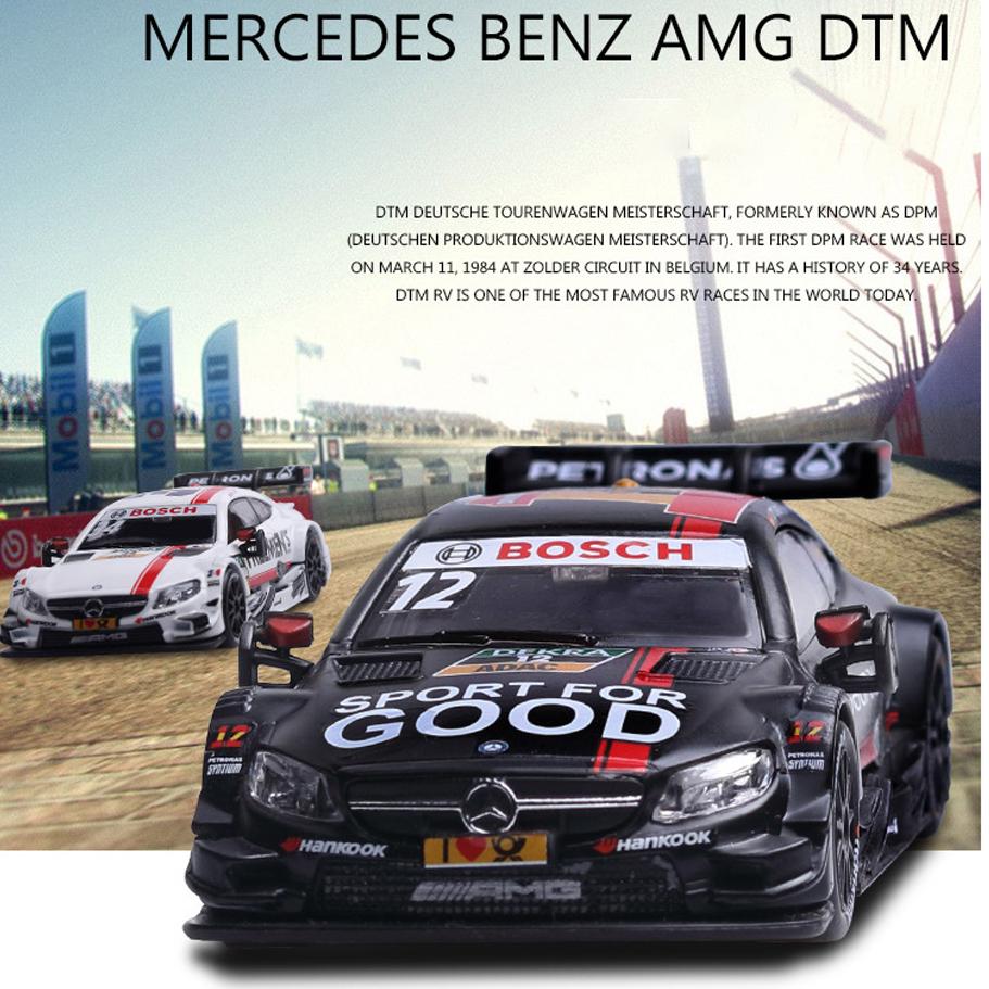 Масштаб 1/43 Benz AMG C63 DTM, литая под давлением модель автомобиля, игрушечный автомобиль с откатным механизмом для детей, коллекция подарков для мальчиков и девочек