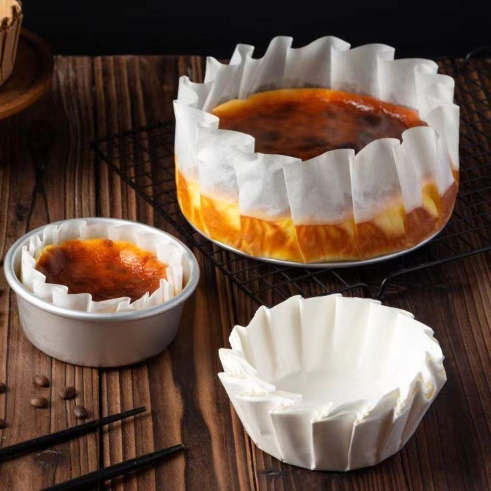 50/100 шт. с гофрированными краями Баскский чизкейк Масляная бумага для одноразовых кексов для вечеринки