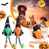 Halloween Decoration Long Legs Faceless Doll Black Witch Cloak Hat