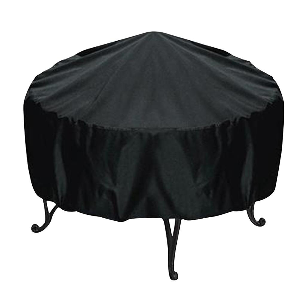 Oxford Cloth Round Outdoor Grill Protective Cover 44.09x8.27in Black 44 Inch Smoker Fabric Cover Thick Woven Protective Cloth
