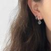 Черные серьги-кольца с сердцем, в равнодушном стиле, с простым французским дизайном для женщин.