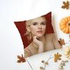 SScarlett Johansson Cushion Cover Washable Linen Pillowcase Soft  for Daily Sofa Bed Home Room Decor