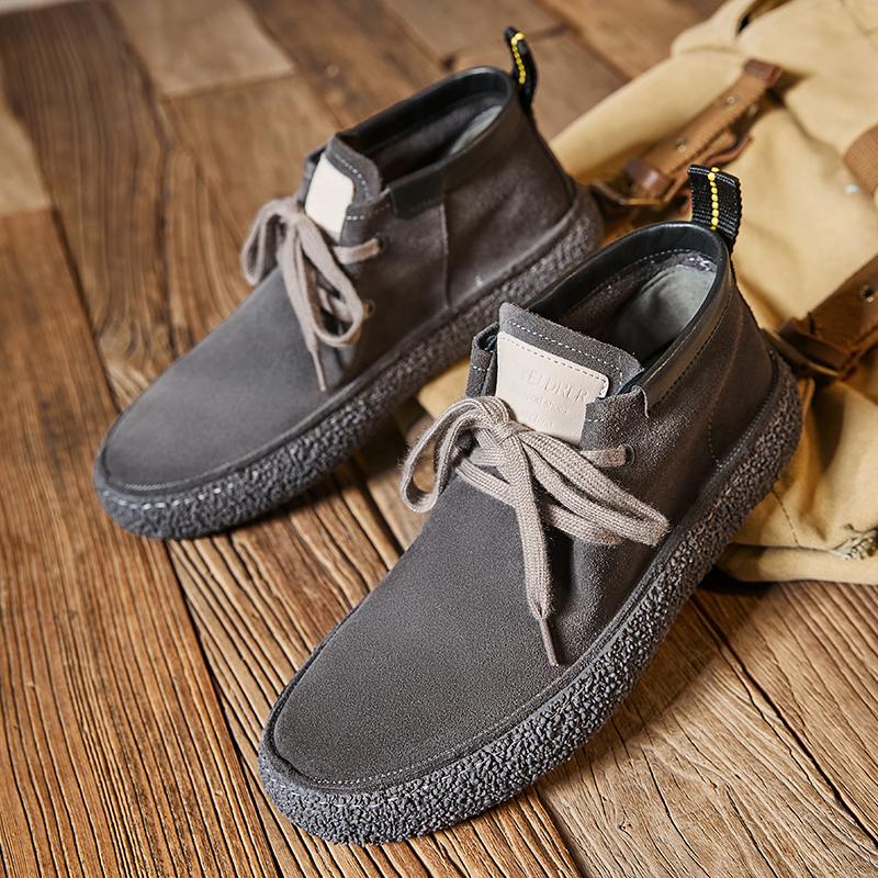 Мужские швейные туфли в стиле ретро, мягкие, ручной работы, повседневные, замшевые, нескользящие, классические, дышащие, удобные, без застежек, весна, лето, осень