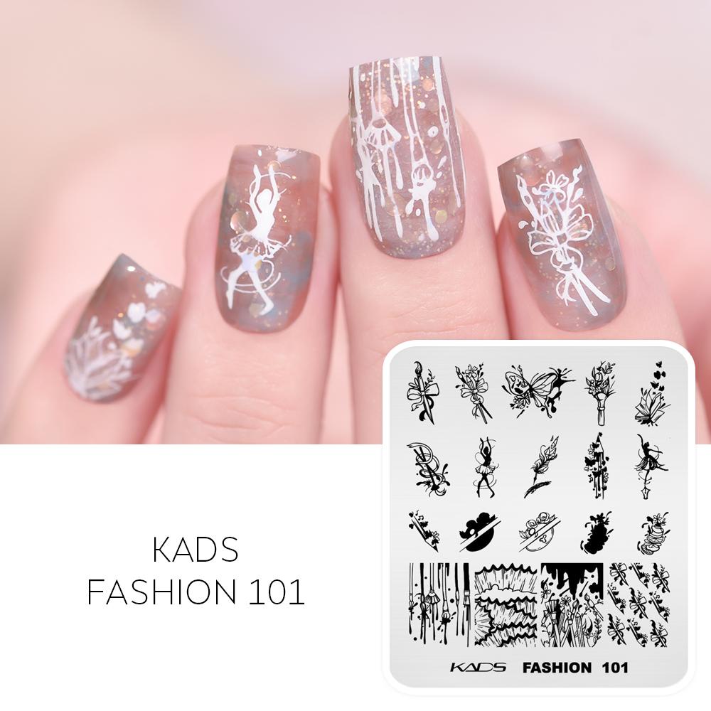kads Chinese Stamping Nail Stamp Plate Tree Peony Butterfly Design Nail Art Printing Gel Polish 7*8cm Image Templates Plate