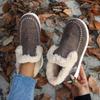 One-pedal winter cotton shoes, new women's suede shoes, large size snow boots, women's warmth