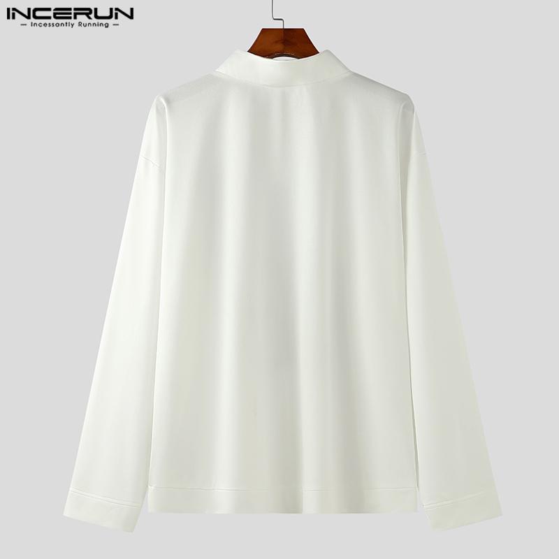 INCERUN Мужские свободные повседневные топы-пуловеры с круглым вырезом и длинным рукавом с принтом