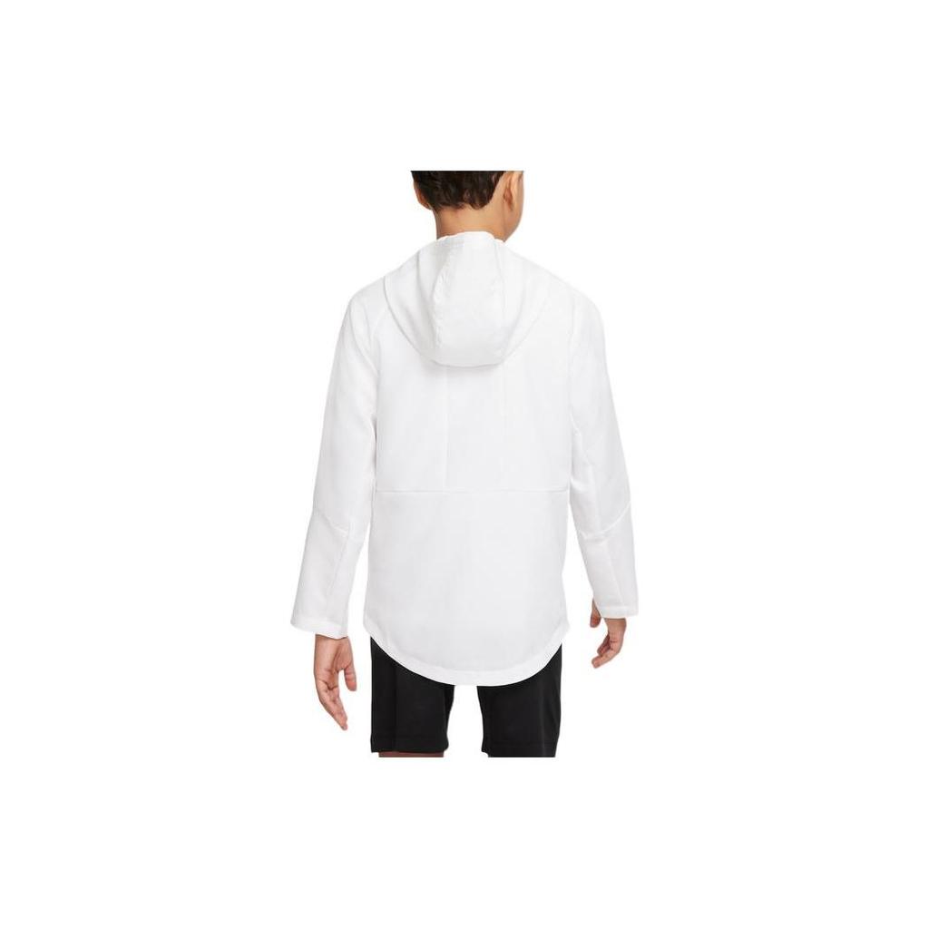 Nike Dri-FIT Solid Logo Woven Training Hooded Jacket Kids Jackets White DO7095-100