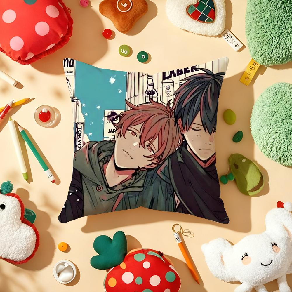 Подушка с принтом в стиле Yaoi Anime, плюшевая ткань, мягкая, двусторонняя печать, для дивана, теплая, зимний домашний подарок, наволочка