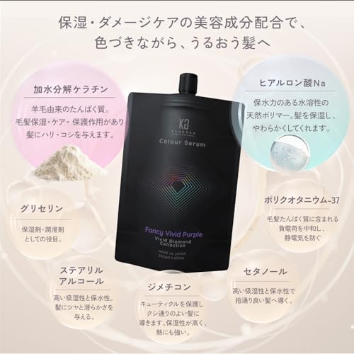 Kyogoku Color Serum, Цветное масло, Цветной уход, Восстановление волос, Средство для окрашивания волос, Краска для седых волос (Яркий фиолетовый)