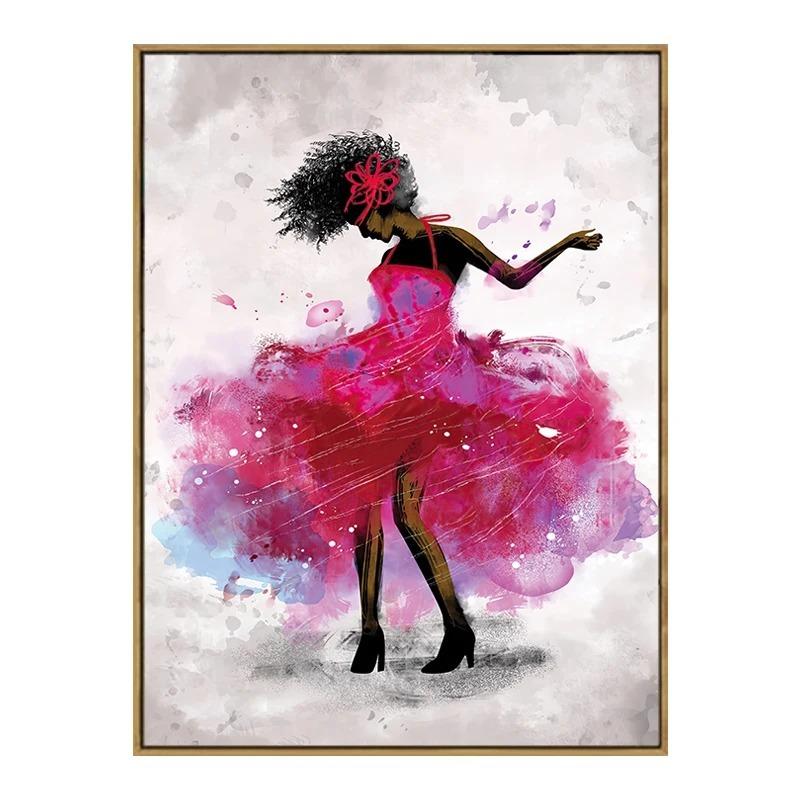 Nordic Black Woman Dance Poster Абстракция Акварель Холст Настенное Искусство Декоративные Картины Печать Картина Гостиная Домашний Декор
