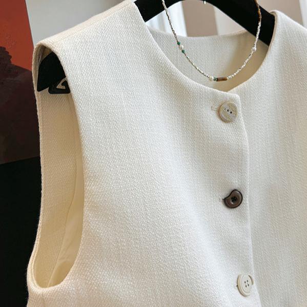 Жилет-пальто во французском стиле для женщин, весна-осень, безрукавка, верхняя одежда