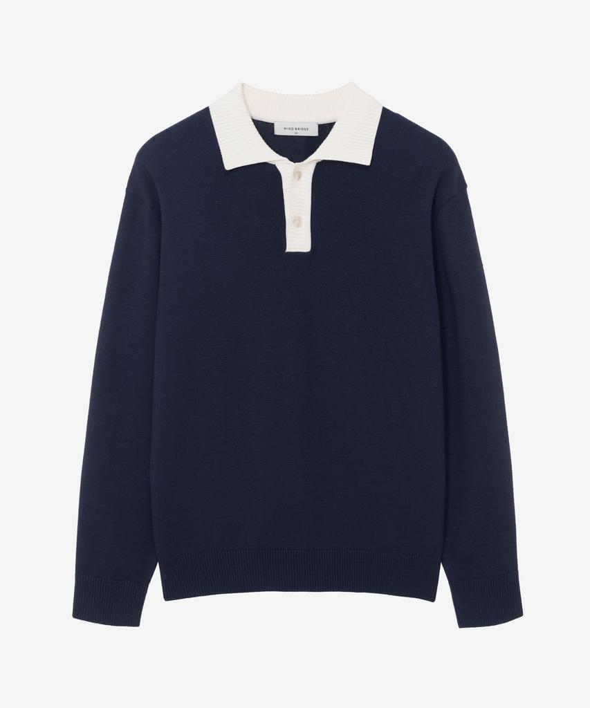 MINDBRIDGE [Couture] Collar Contrast Semi-Oversized Knit - 2 Colors