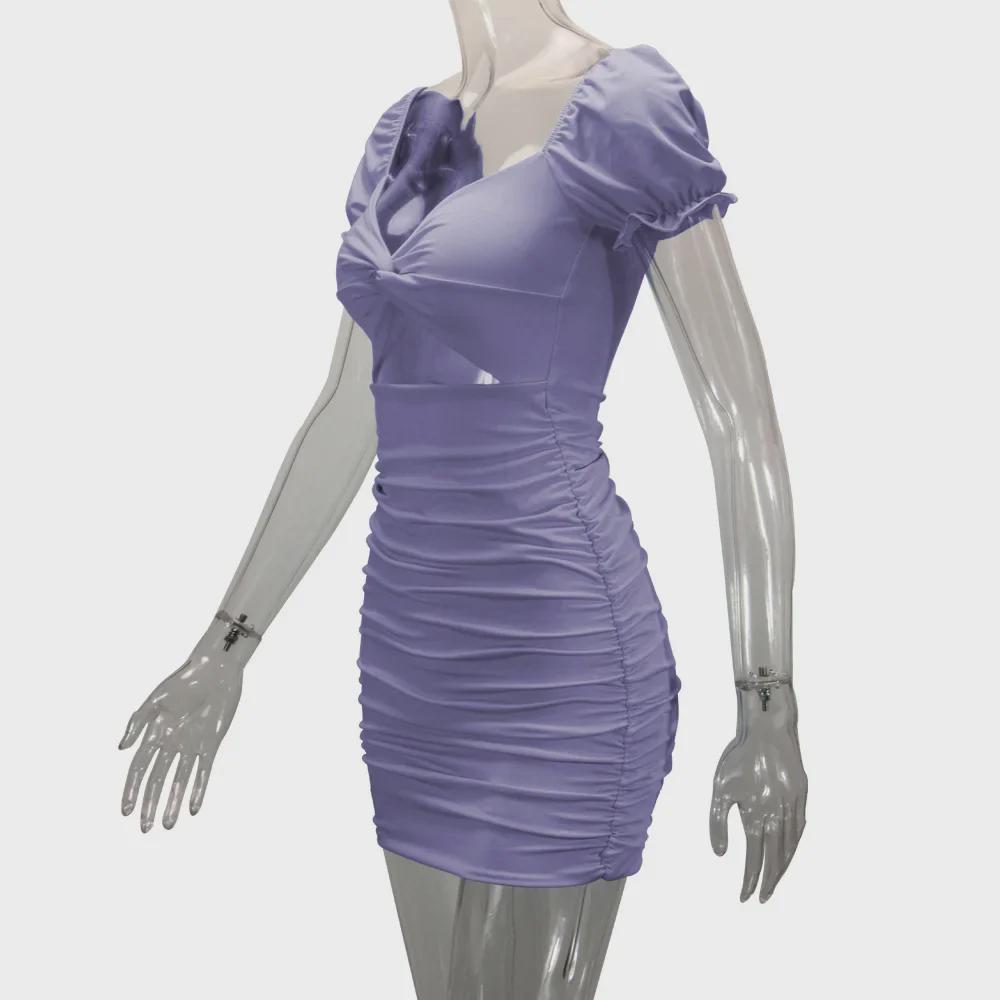 Элегантное платье 2025 года с ажурными плиссированными рукавами-фонариками на бедрах — европейский и американский стиль для женщин