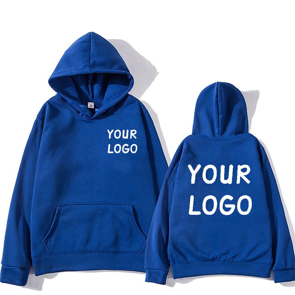 DIY Custom Your Brand LOGO Printed Men Women Casual Hoodie Top Solid Color Pullover Street Personality Sweatshirt Custom Gifts