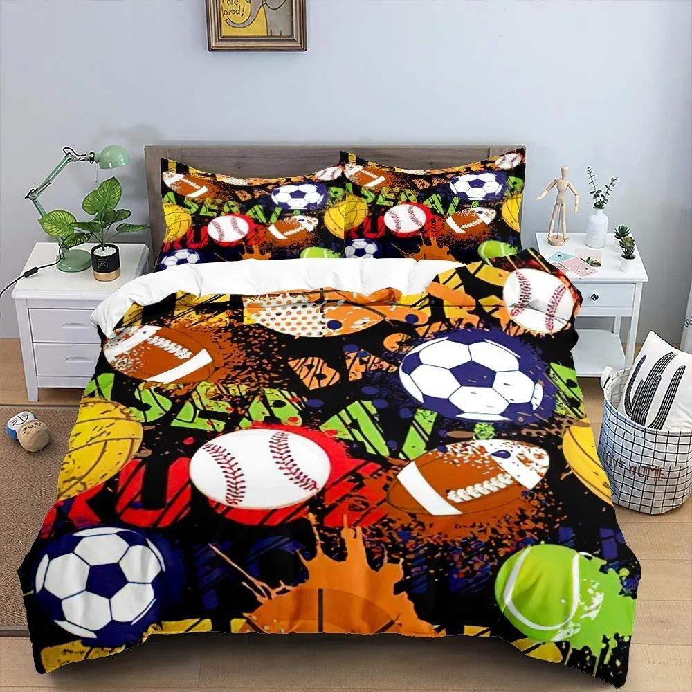 Cool Football Soccer 3D Bedding Set Duvet Cover Pillowcases Comforter Bed Linen Room Decor For Boys Gift Twin Queen King Size