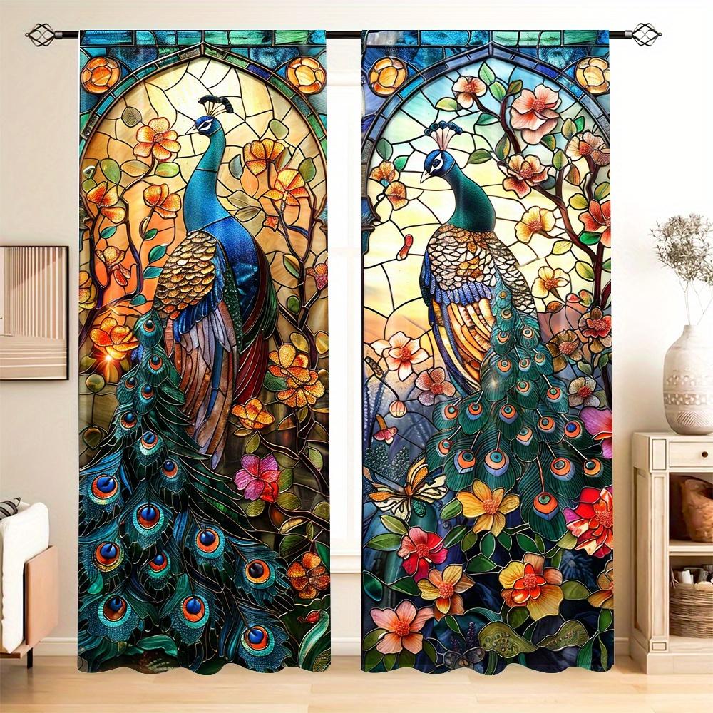 Винтажная серия Blue Peacock, роскошный дизайн, бесплатная доставка, 2 шт., тонкая занавеска для окна, декор для гостиной и спальни