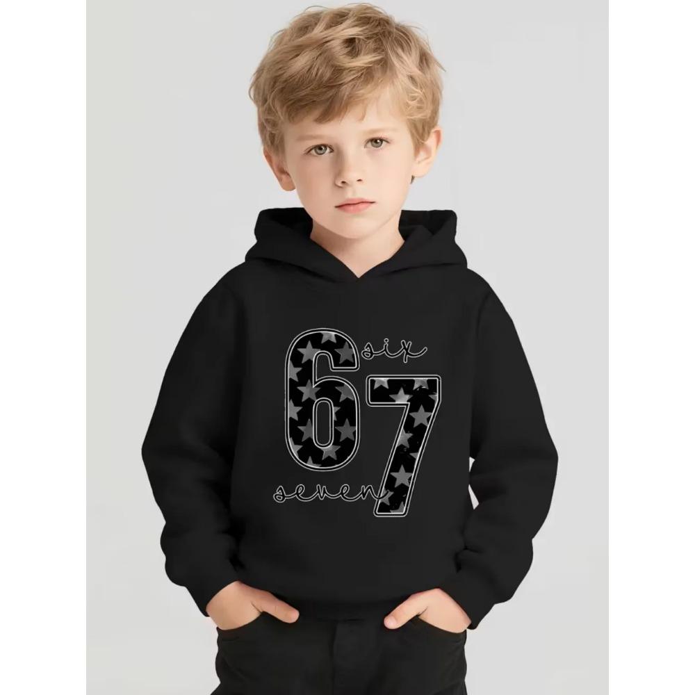 Spring Autumn 67 Six Seven Funny Meme Children's Hoodie Boys Girl Hooded Pullover Hiphop Streetwear Soft Casual Kids Sweatshirt Pullover Top