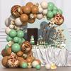 Jungle Safari Themed Balloon Wreath Set Green Tropical Palm Leaf Wedding Birthday Party Supplies