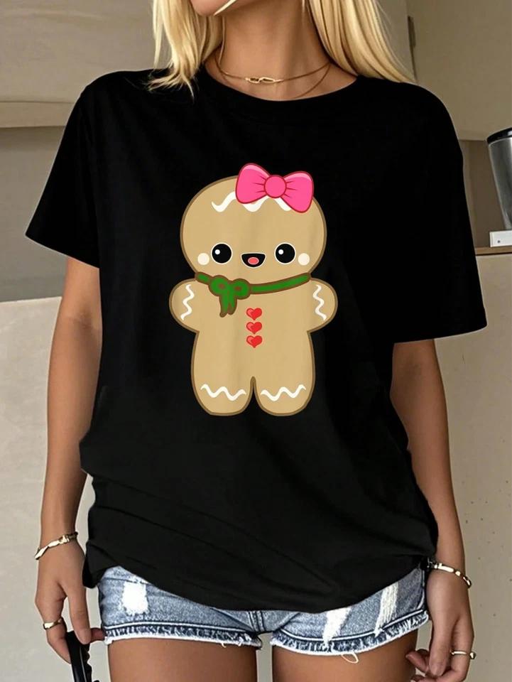 Gingerbread Man Women Girl Funny T Shirt Funny Unisex