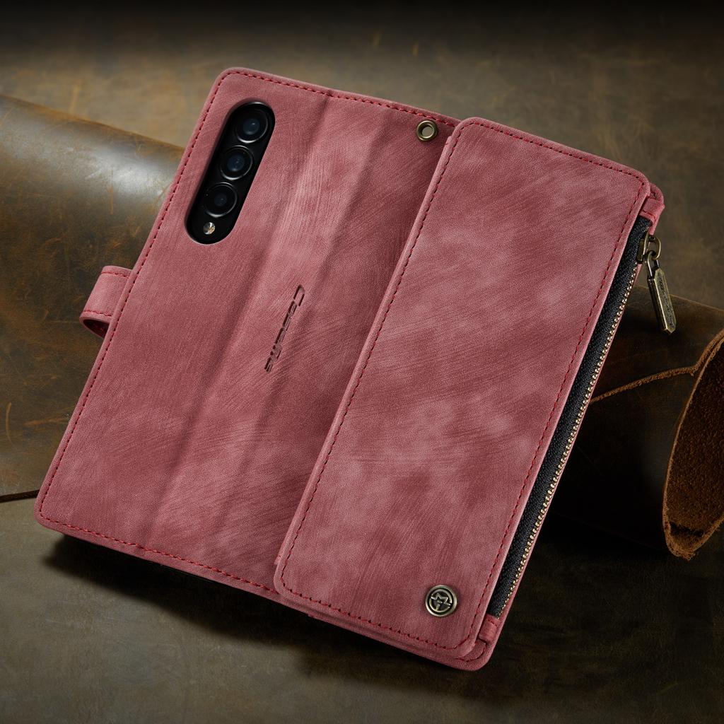 Full Protection Matte Leather Phone Bag Case for Samsung Galaxy Z Fold 4 5G Fold4 Fold3 Fold 3 Card Pocket Business Cases