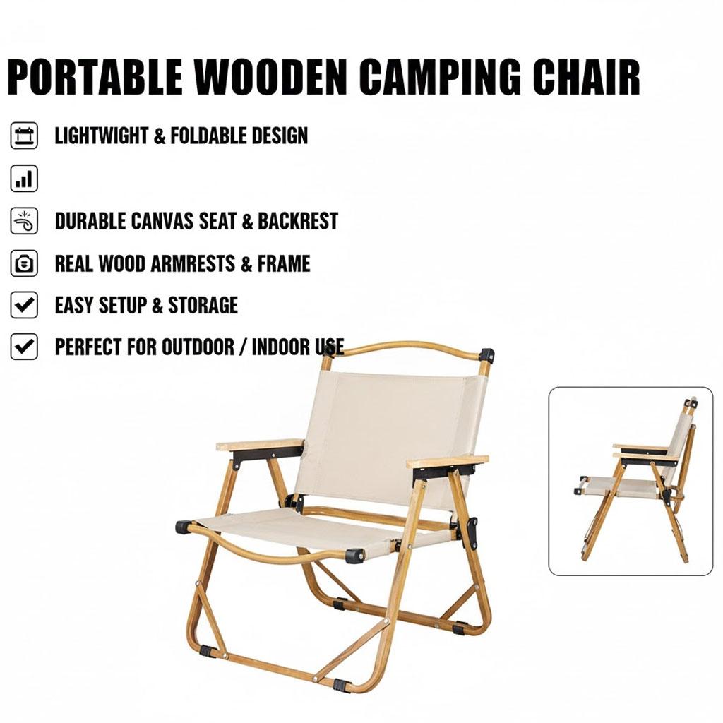 Ultralight Aluminum Folding Camping Chair (Kermit Style) | Portable & Durable Outdoor Leisure Chair for Hiking, Picnic & Fishing