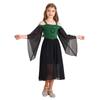 Kids Girls Medieval Princess Costume Renaissance Robe Gown Square Neck Halloween Cosplay Fancy Dress