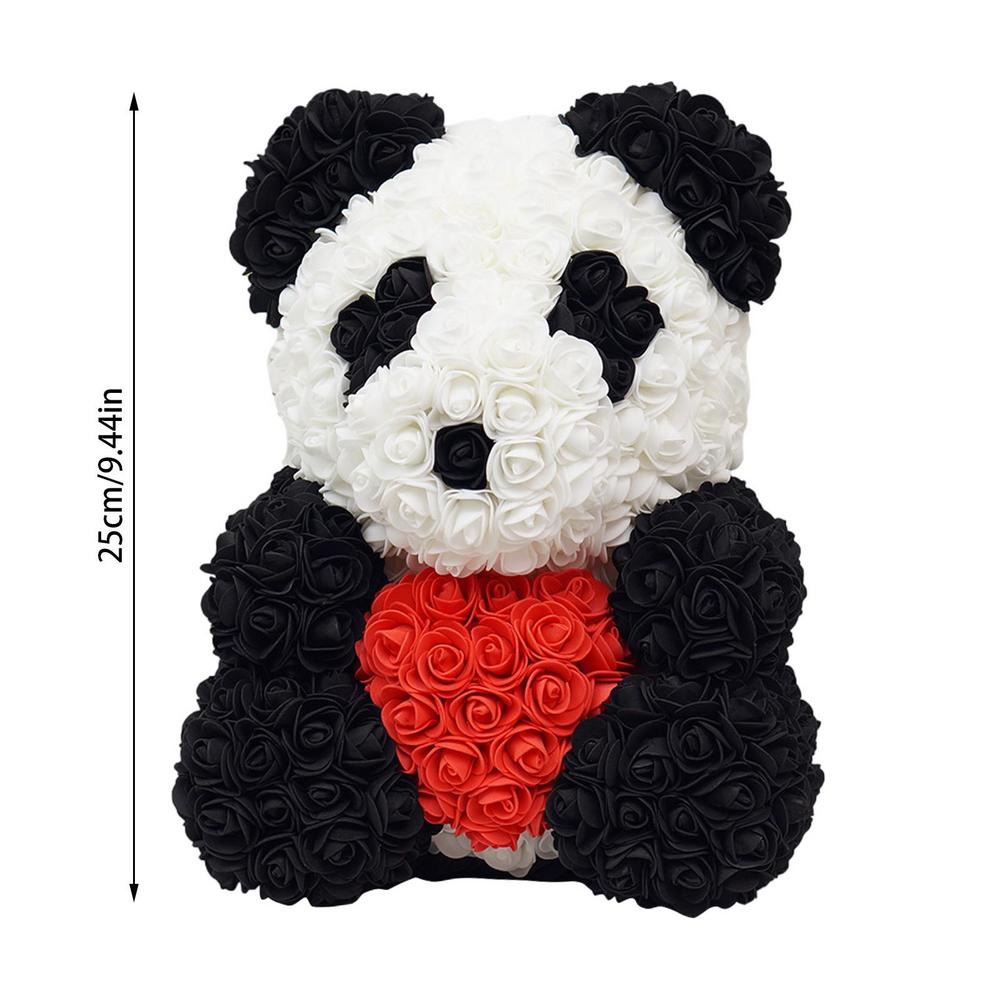 Искусственные цветы Forever Rose Panda Bear Girlfriend День святого Валентина Юбилей Рождественский подарок Подарок на день рождения Свадебный декор