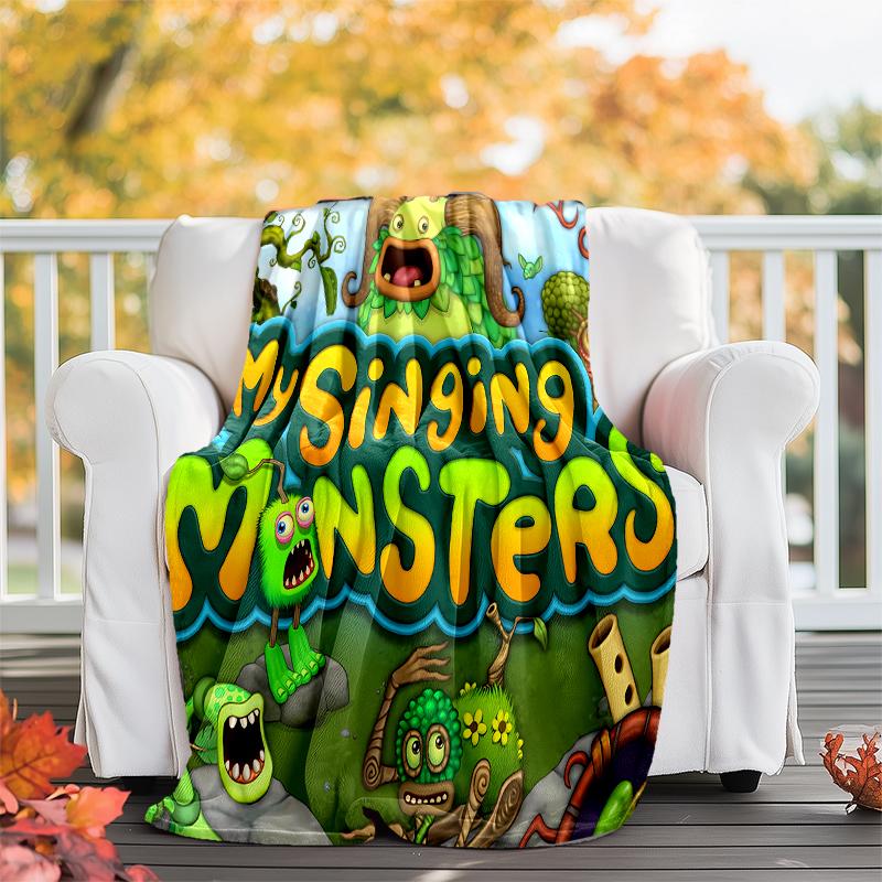 My Singing Monsters printed throw blanket—soft,warm;versatile blanket for all seasons—perfect as &air-conditioning throw,nap blanket