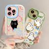 Корейский INS Милый Утенок Кошка Вишня Чехол для Телефона Для iPhone 16 15 14 13 12 11 Pro Max 16E XR XS MAX 7 8 Plus Силиконовый Мягкий Задняя Крышка
