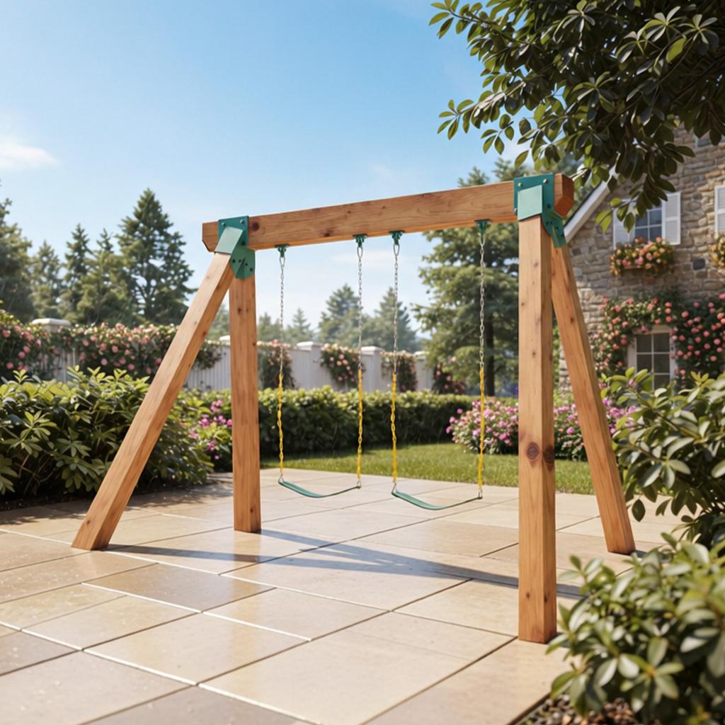 VEVOR Swing Set Brackets, Heavy-Duty A-frame Set Hardware, with 2 A-Frame Swing Brackets & 4 Hangers