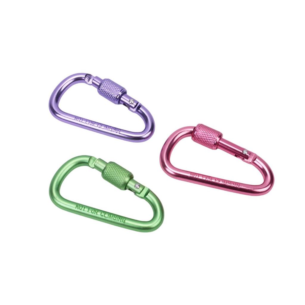 Outdoor Aluminum Alloy D-Shaped Carabiner Quickdraw No. 6 with Locking Keyring Backpack Buckle Wind Rope Clip