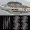 4/8Pcs Car Styling Door Bowl Handle Anti-scratch Guard Stickers Accessories For Mitsubishi 9 Ralliart X EX ASX L200 Colt Pajero