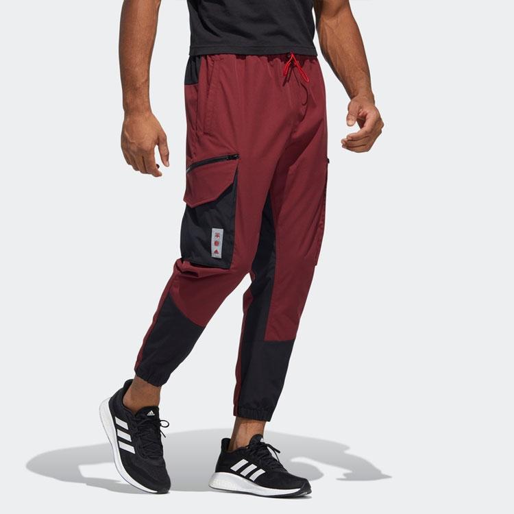 adidas CNY Wvpnt Брюки-джоггеры мужские с контрастной строчкой, обычная посадка, зауженные, цвет красный HC0263