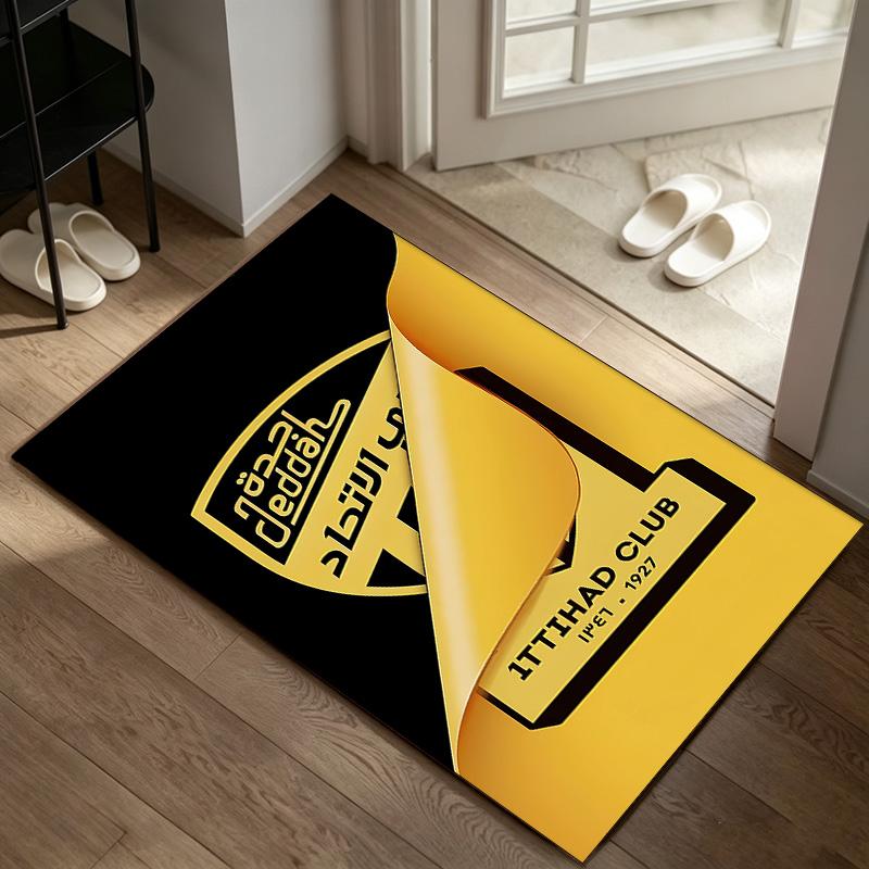 Al‑Ittihad FC A rug suitable for office chair areas living rooms and computer desks perfect for home offices and an ideal holiday gift
