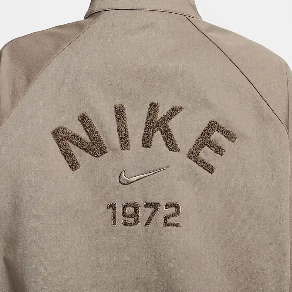 Nike Коллекция спортивной одежды, удобная винтажная толстовка с полумолнией и плетеным реглановым узором, женская толстовка цвета норки и коричневого цвета HJ0234-233