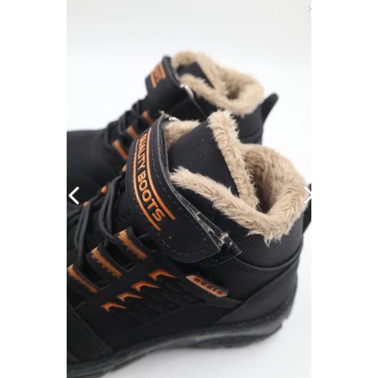 Шерстяные повседневные ботинки оранжево-черного цвета для мальчика