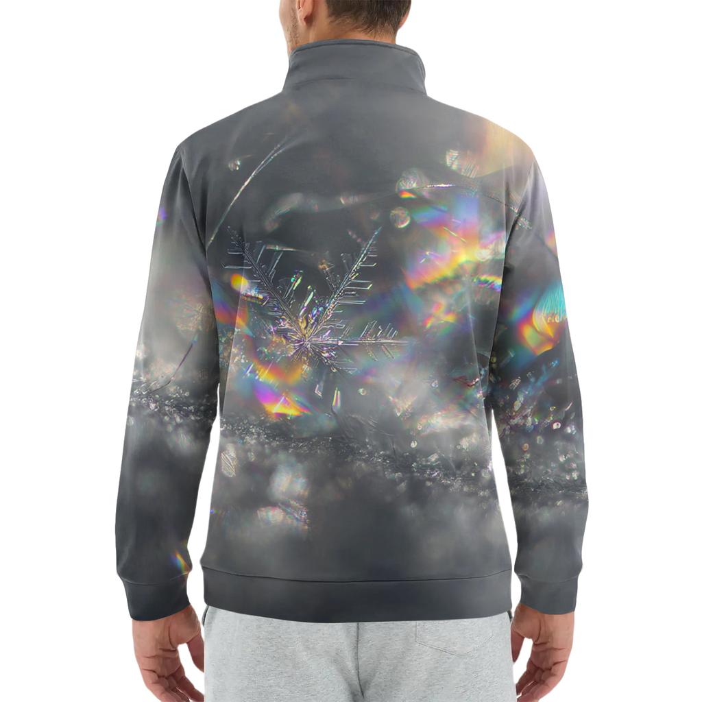 Мужской свободный повседневный свитшот на молнии 1/4, модный топ с длинным рукавом и принтом, с карманами