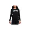 Nike Спортивная футболка с длинным рукавом и принтом букв, детские топы, черный цвет DX9531-010
