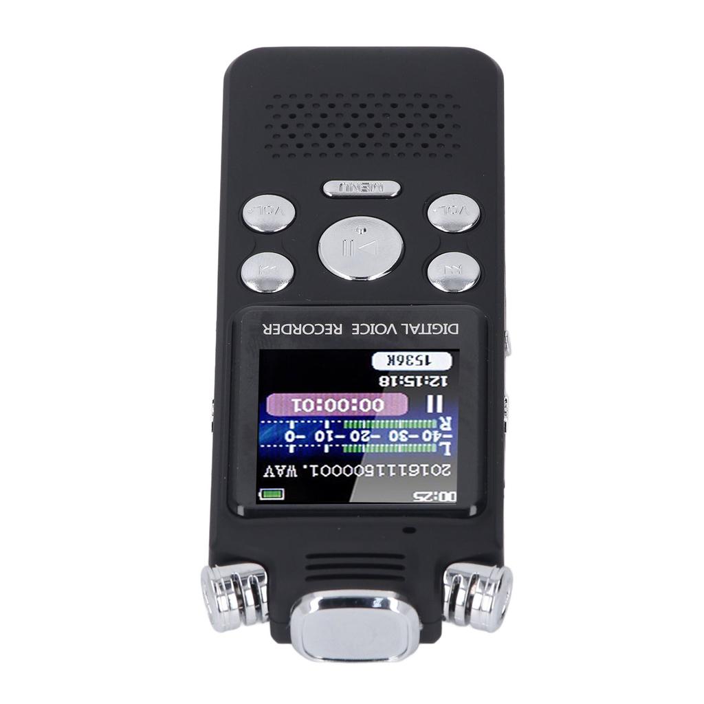 Digital Voice Recorder with Speaker Double Microphone 0.8 Inch LCD Screen MP3 Player Noise Cancellat
