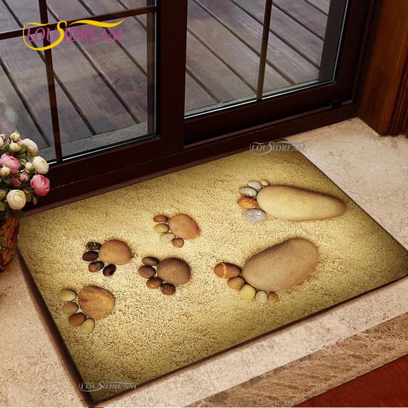 3D булыжник, добро пожаловать, входные коврики, мультяшные ковры, коврики для дома, ванной, гостиной, пола, лестницы, кухни, прихожей, нескользящий коврик