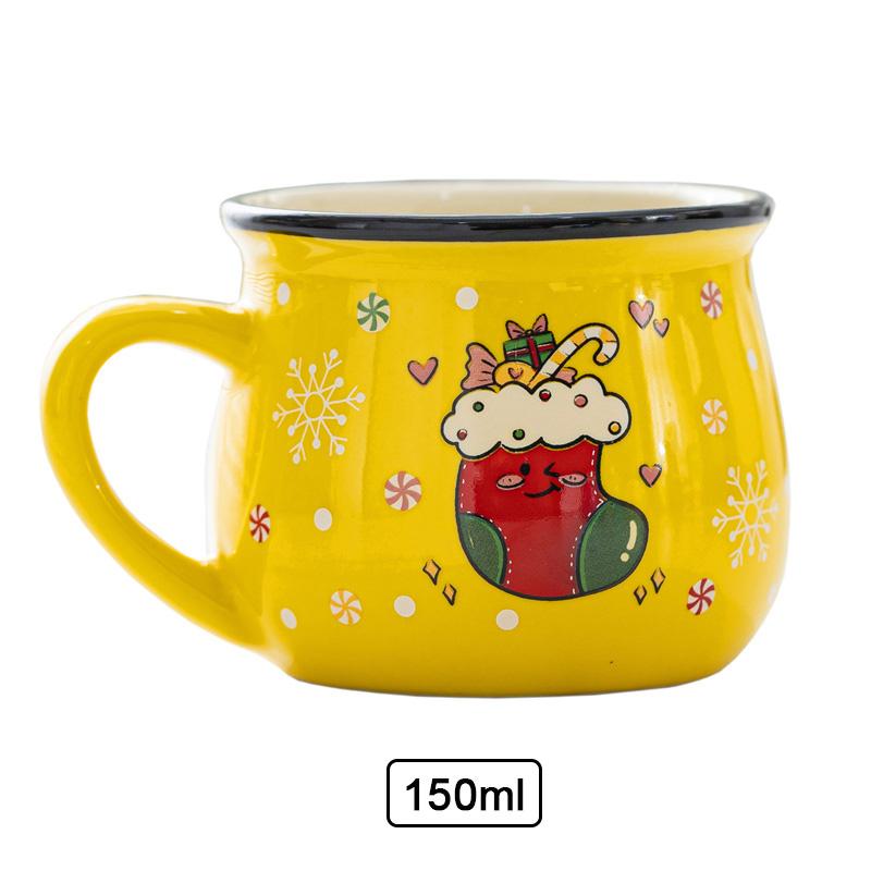 Керамическая рождественская кружка, мультяшный Санта, чашка для мусса, кофейная чашка для офиса, дома, выпечки, десерта, завтрака, кружка для молока для детей, рождественский подарок