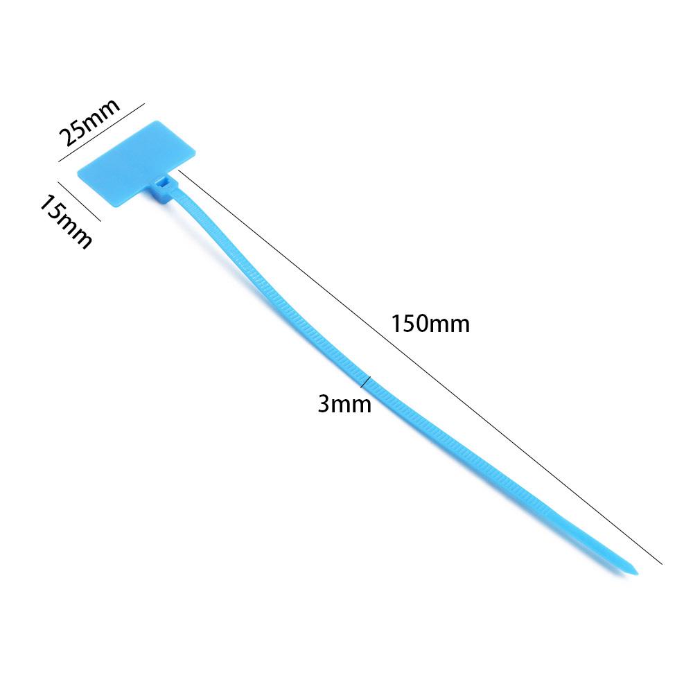 50pcs 4*150mm Nylon Self-locking Loop Tag Labels Wire Ties Cable Winder