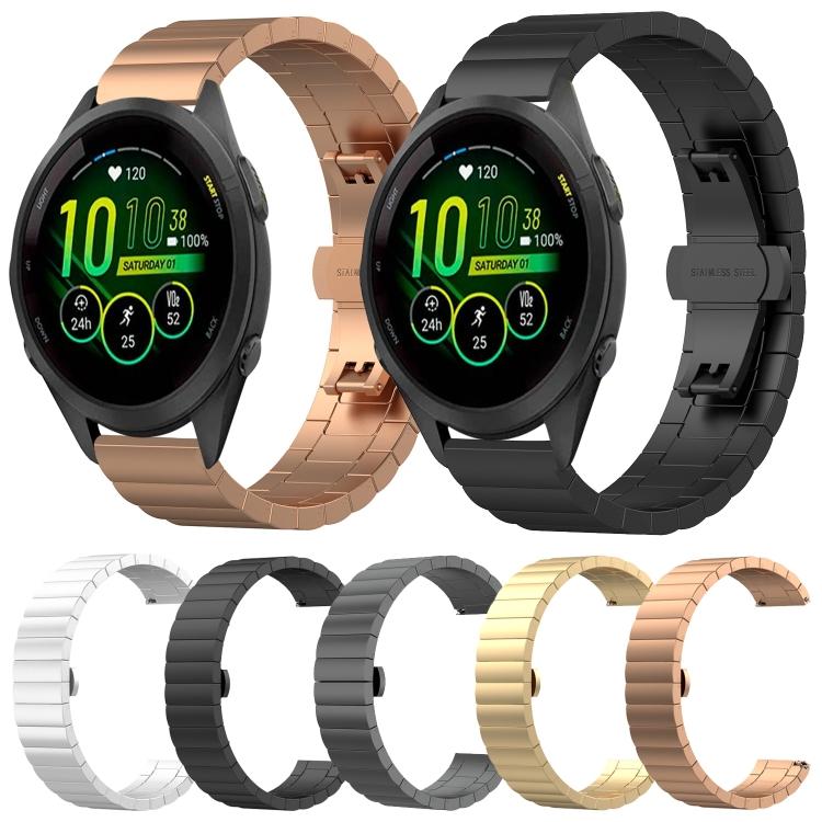 Fashion Band for Garmin Vivomove 3S One Bead Butterfly Buckle Stainless Steel Metal Watch Band
