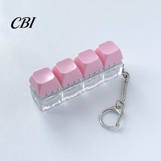 Anxiety Relief Finger Toy 3/4-Keys Keyboard Fidget Toy, Stress Push Button Sensory Gadget Clicker Keychain, Pocket Size Mechanical Portable