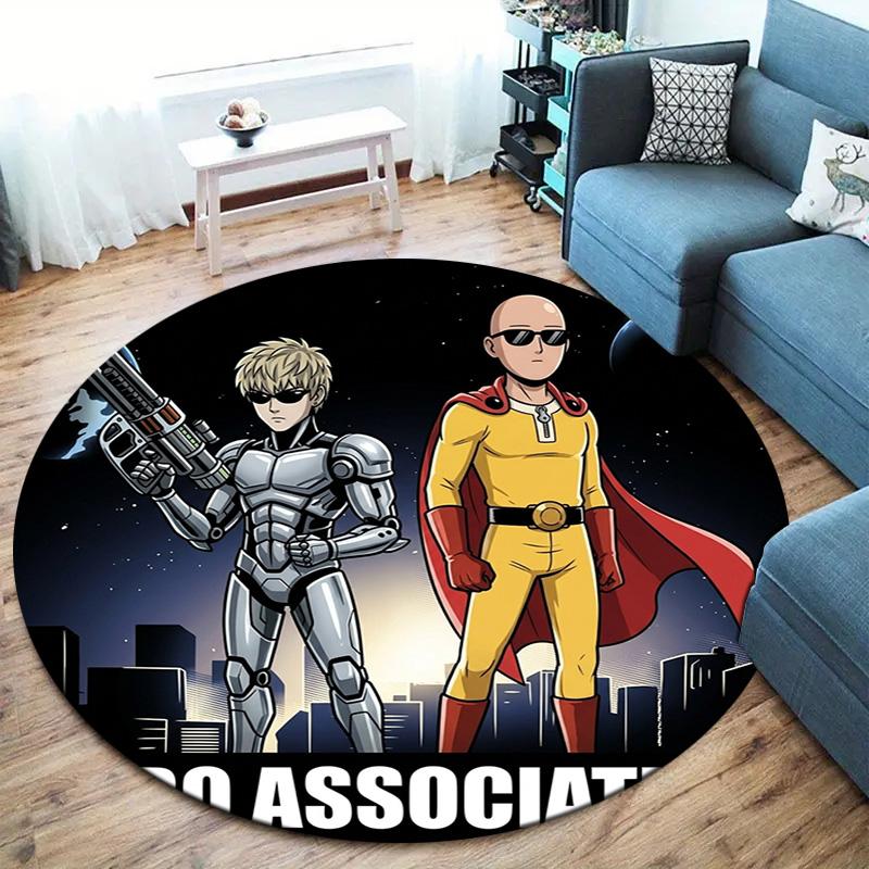 Onepunch Man Round Area Rug Carpet Rug For Living Room Bedroom Sofa Playroom Decor Nonslip Floor Mat