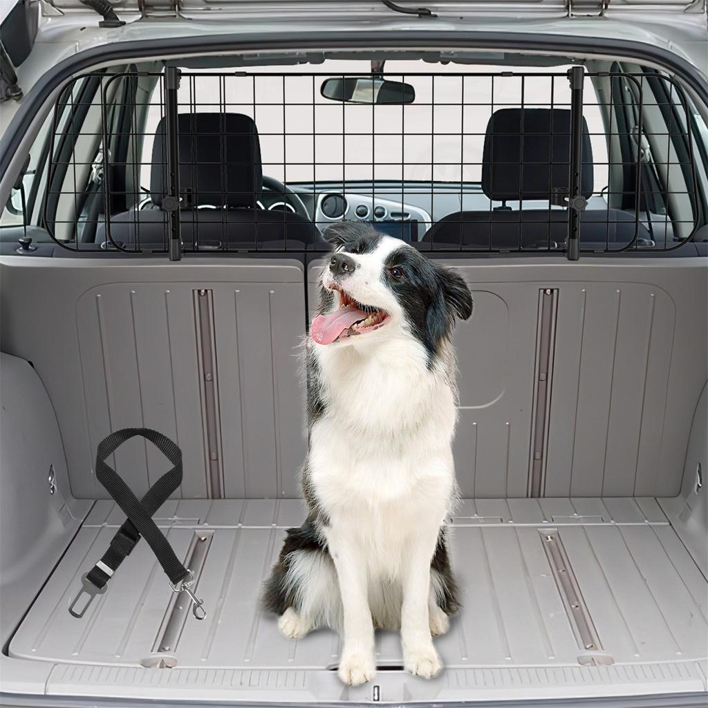 Автомобильная охрана для собак 12 дюймов, Автомобильная защитная решетка с регулируемой шириной, Перегородка багажника для собак, Защитная решетка для собак с ремнем безопасности, Автомобильная сетка для собак, Автомобильная охрана