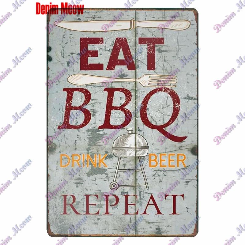 Ретро Металлическая Табличка для Вечеринки Барбекю Папина Зона BBQ Время Гриля Настенное Искусство Постер для Бара Паба Кухни Домашний Декор WY