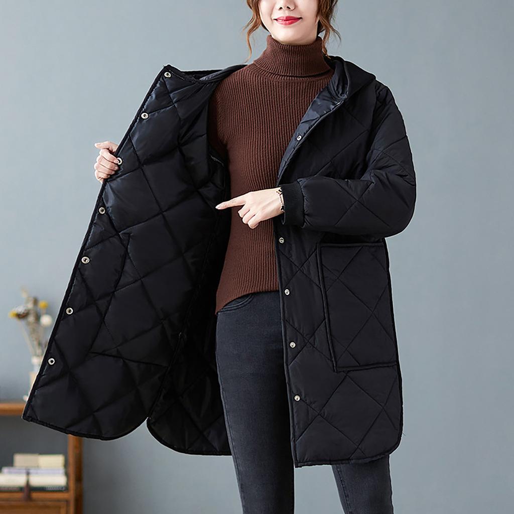 Женская И Зимняя Толстовка с капюшоном средней длины свободного кроя из легкого хлопка с длинными рукавами