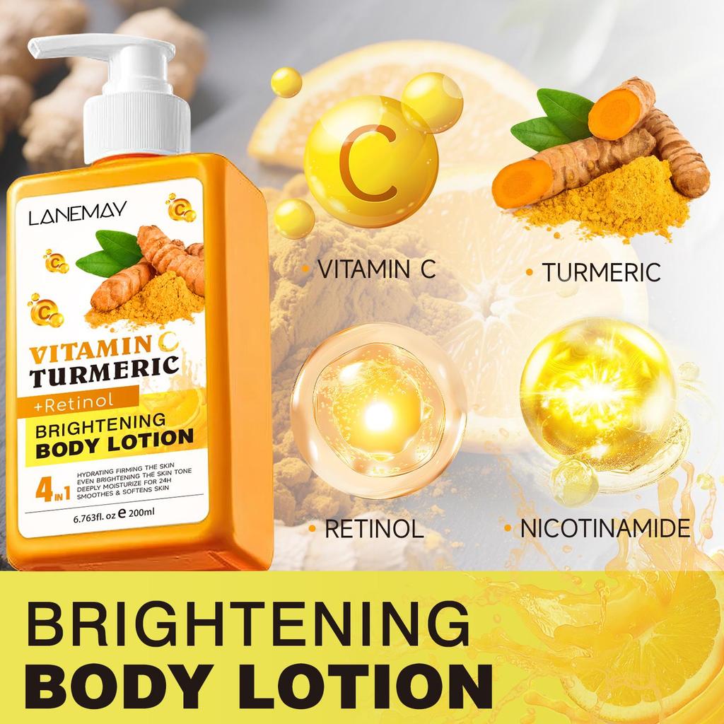 Осветляющий лосьон для тела - 24-часовое увлажнение, гидратация, укрепление кожи - выравнивает тон кожи - подходит для всех типов кожи, 200 мл